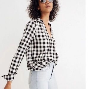 Madewell buffalo check blouse size medium
